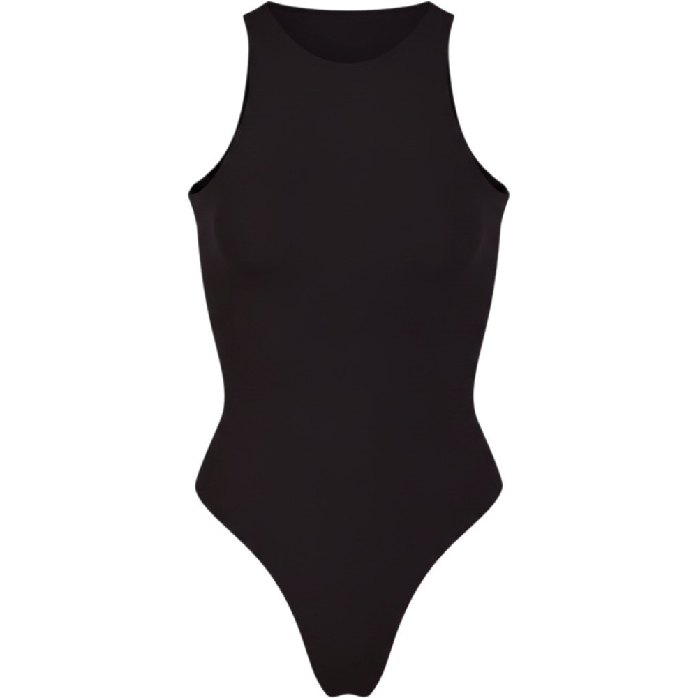 Skims Fits Everybody High Neck Bodysuit Onyx Black BD-THG-9223 Small